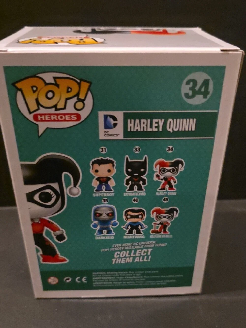 Funko Pop! Heroes Harley Quinn Vinyl Figure — Black, White, Red - Picture 4 of 6
